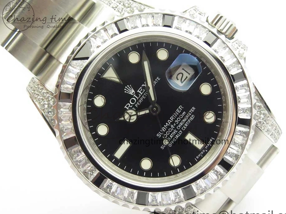 Edition Bezel On GSF SS Diamond SS Black Best Bracelet A2824 Black Dial Submariner 0116
